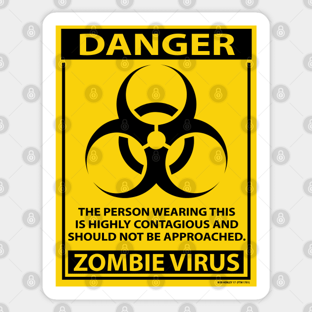 DANGER - ZOMBIE VIRUS Sticker by Illustratorator